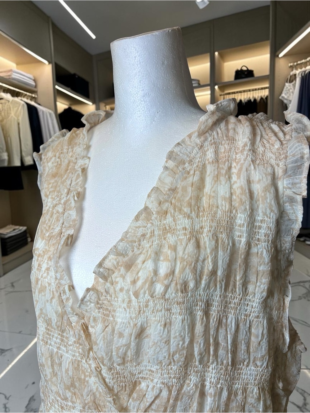 Torrid 2X Ruffle Surplice Blouse |
Cream Beige | Sheer Boho Flowy Top - Picture 6 of 12